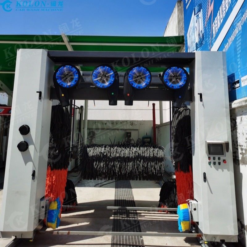 Lavadora automática de automóviles con cepillos de ruedas con secador de aire fijo